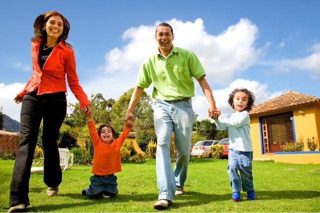 happy family having fun