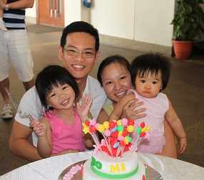 Dr Claudine Tan with her family