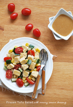 frozen-tofu-with-creamy-sesame-dressing