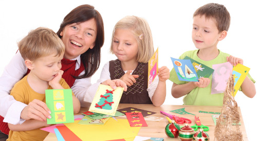 making card with children