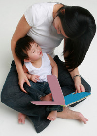 mother reading to her child