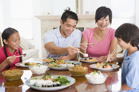 family eating together