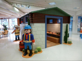 Playmobil life size western house at Sentosa