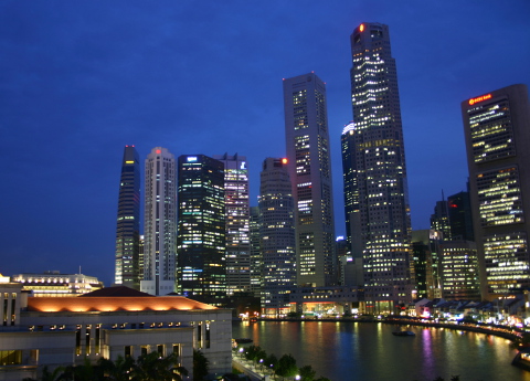 Singapore Night Skyline Photo by TNAP