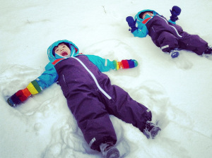 making snow angels