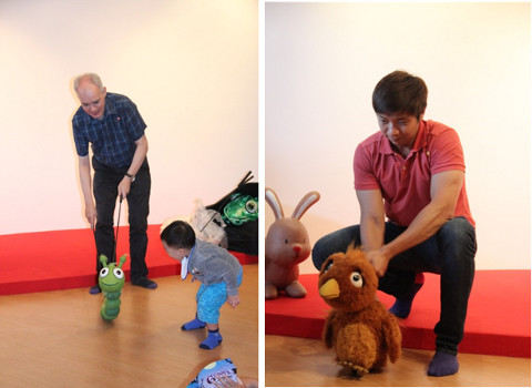 Puppetry session with Brian and Jonathan from I Theatre