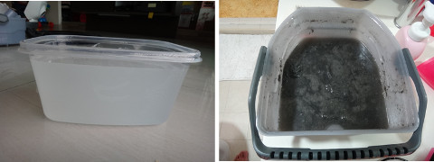 before and after shots of karcher vacuum cleaner water tank