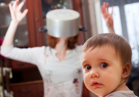 stressed mum with a clueless child