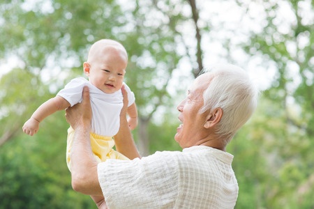 elderly and baby