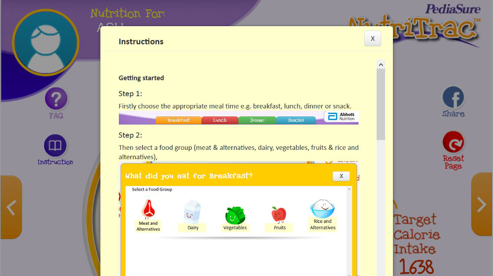 child’s nutritional consumption