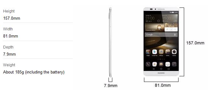 huawei mate 7 specs and dimensions