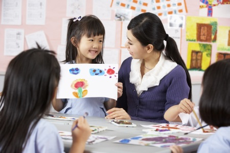 Girl drawing art pieces