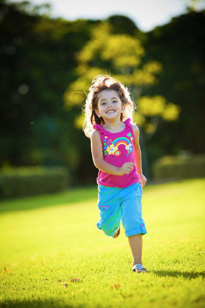 happy girl running