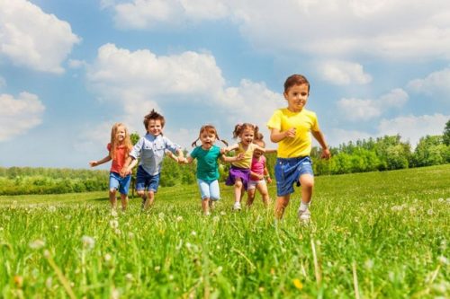 Children running