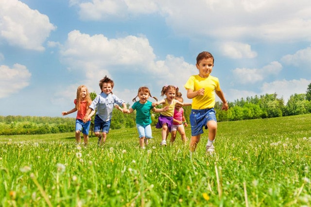 Children running