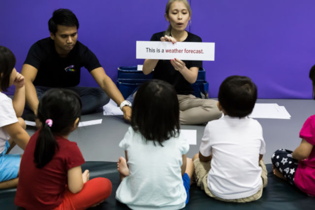 Teacher interact with students