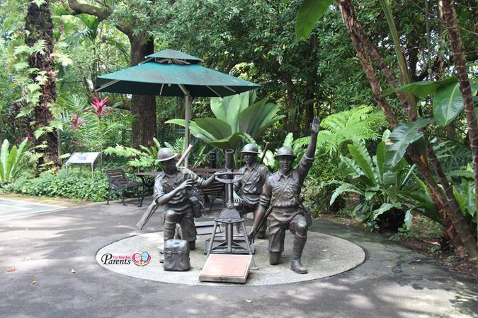 statues of soldiers at bukit chandu war museum