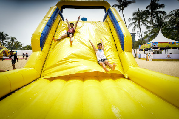 Slippery Horizontal Slide school holiday at Sentosa