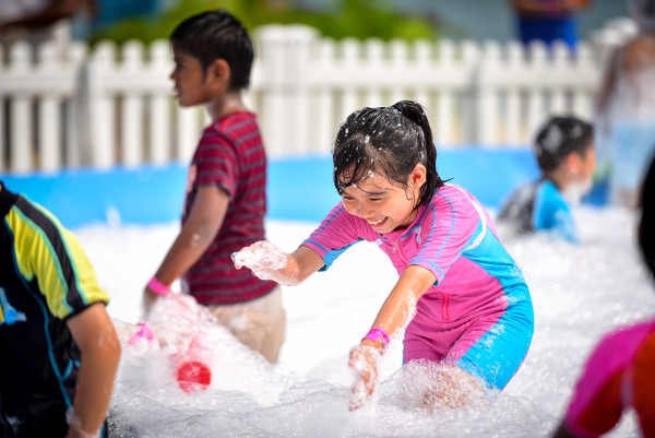 bubble play at Sentosa Funfest