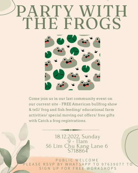 Jurong Frog Farm party 2022