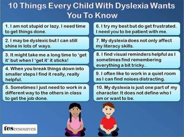 What every child with Dyslexia wants you to know