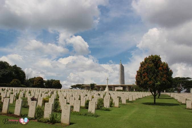 neat rows of tombs in kranji war memorial