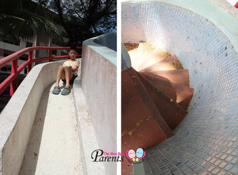 stairs up and slide down old playground