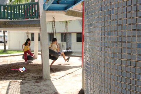 trying out the old tyre swings