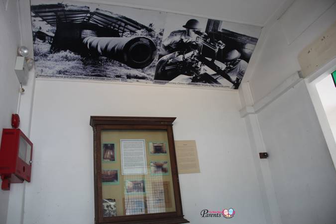 interior of the hut at johore battery singapore