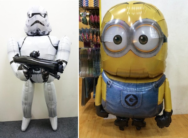 Storm Trooper and Minion Character balloons The Party Stuff