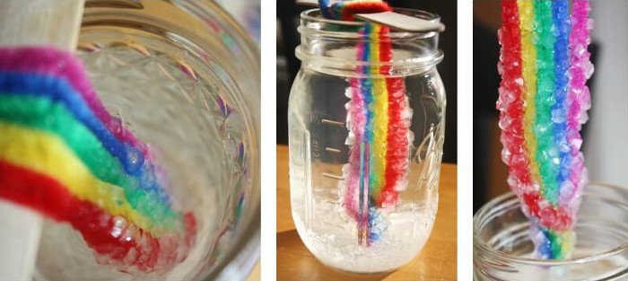 Crystal rainbow science experiment