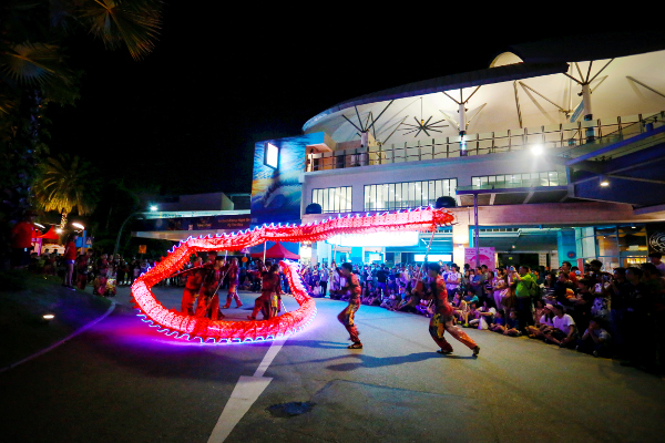 LED Dragon dance perfomance Sentosa