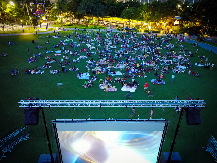 Movie by the beach at Sentosa