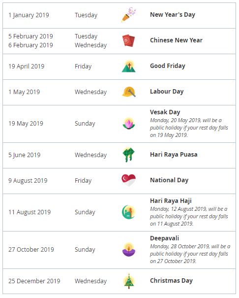 long weekends 2019