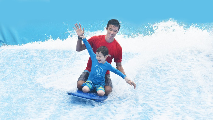 Windsurfing for kids Singapore Sentosa Wavehouse