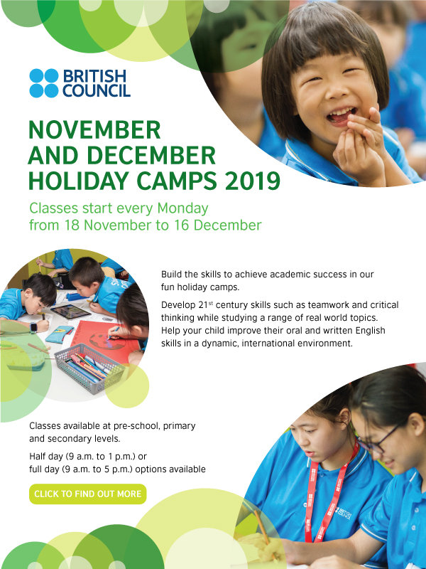 british council nov dec holiday camps