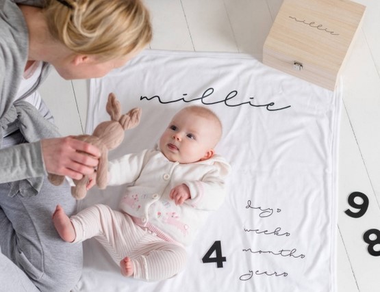 Personalised Baby Milestone Blanket Box