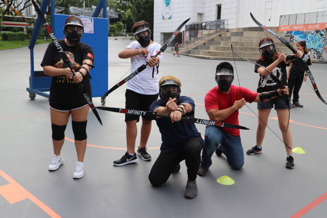 Outdoor activities like archery tag is part of the esports camp