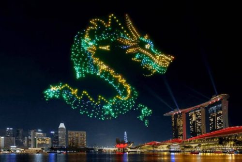 Marina Bay CNY Dragon Drone Show 2024