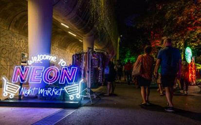 neon night market at gbtb