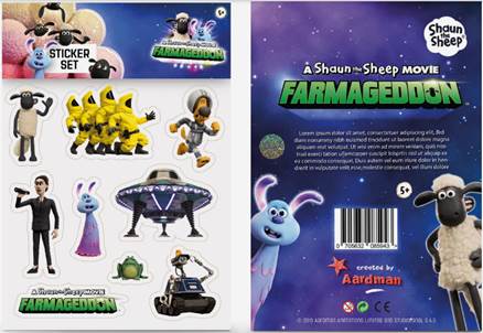 Shaun The Sheep Movie Farmageddon A5 sticker set