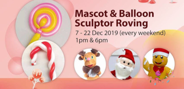 mascot and balloon sculpture roving kallang wave mall 2019