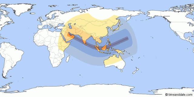 Annular Solar Eclipse Path 26 Dec 2019 Singapore