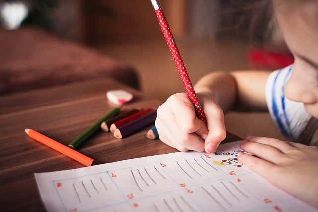 Child writing on journal