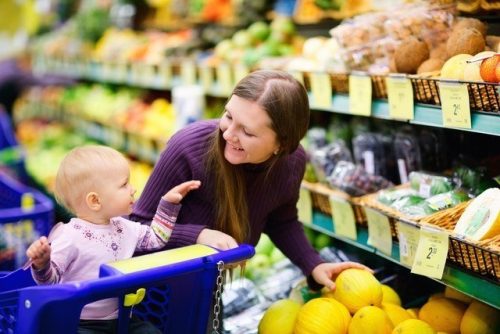 Grocery shopping with children