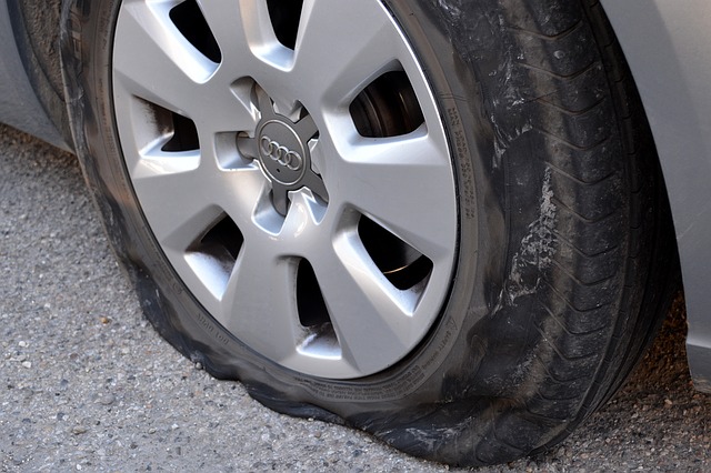 car tyre puncture