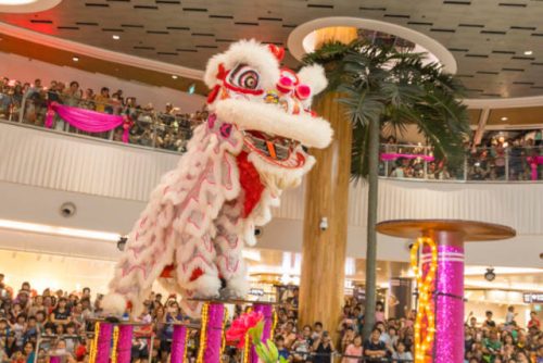 lion dance at malls of frasers property