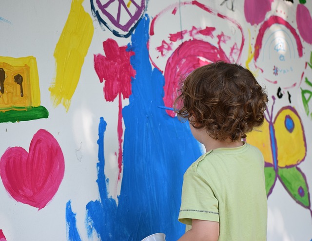 Creative child painting