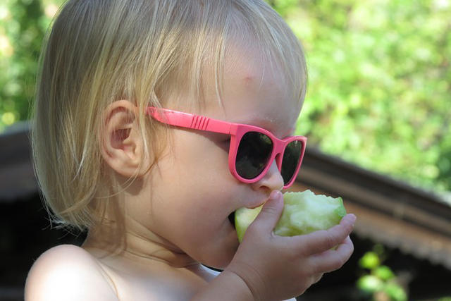 child girl wearing sunglasses