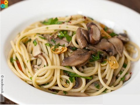 Mushroom Spaghetti Quick Meal recipe